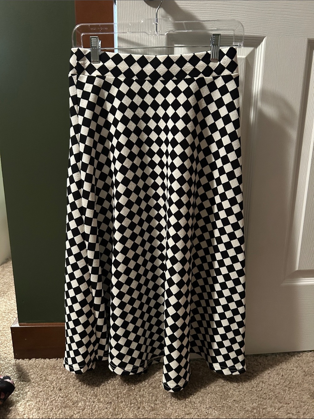 Black & White Checkerboard Skater Skirt